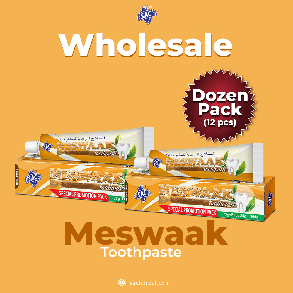 SAC Miswak Toothpaste - 200gm ( Dozen Pack 12 pcs)