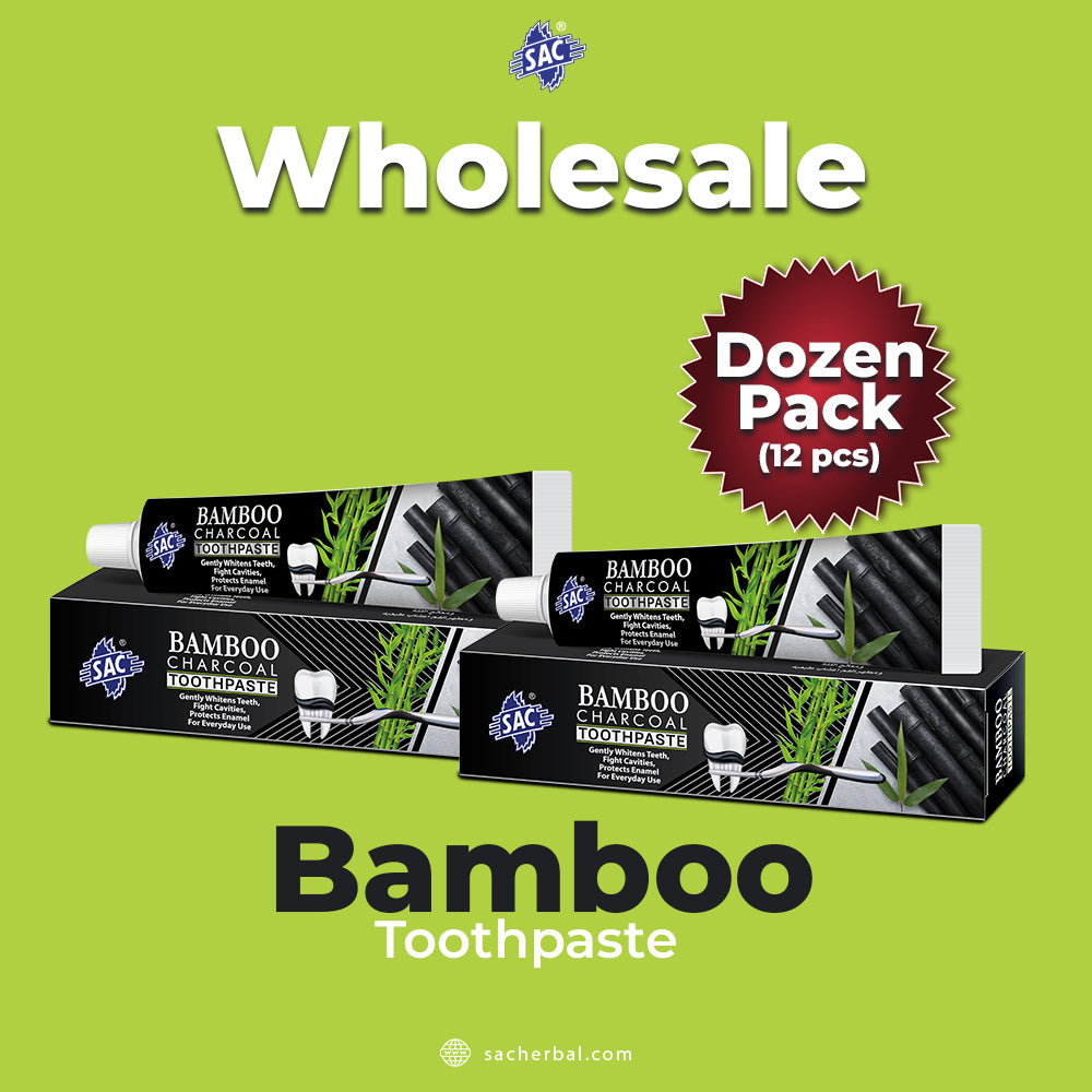 SAC Bamboo Charcoal Toothpaste - 125gm (Dozen Pack 12 pcs)