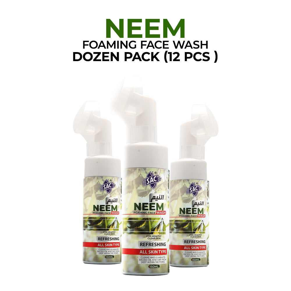 Neem Foaming Face Wash 150ml Silicon Brush (Dozen Pack 12 pcs)