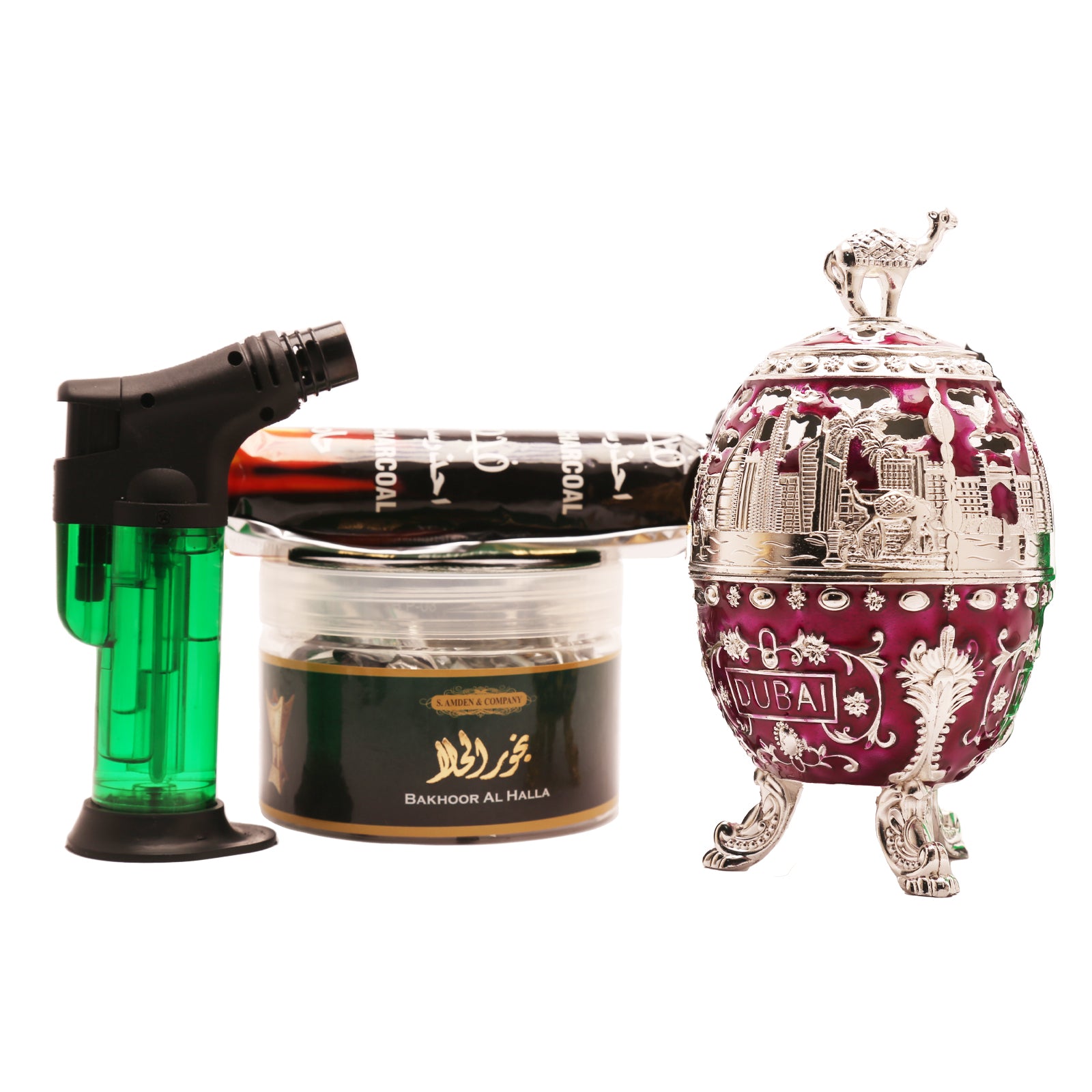 Royal Bakhoor Burner with Special Bakhoor (Purple Gift Set)
