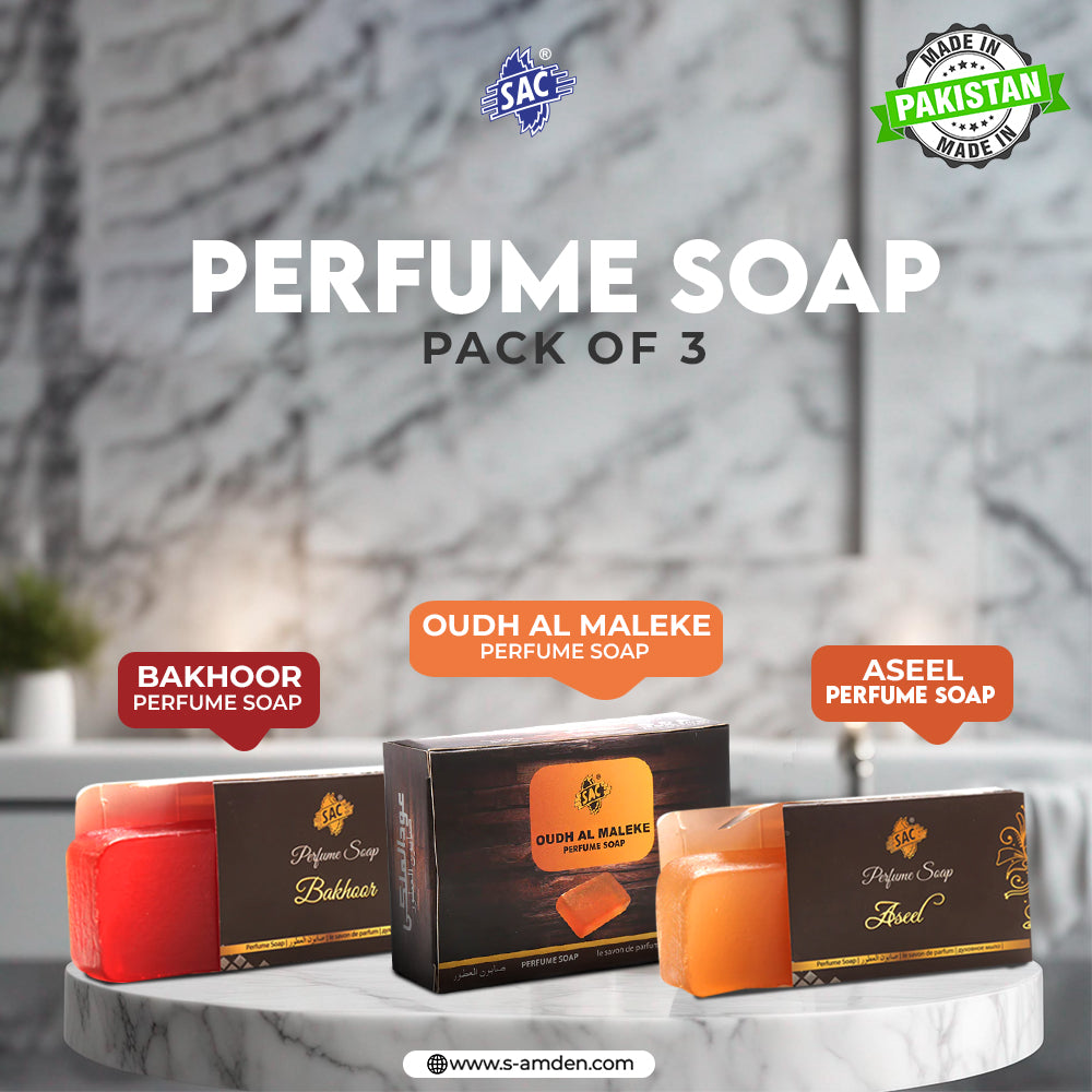 Perfumed Soap Pack of 3 (Oudh, Aseel & Bakhoor) - 80gm
