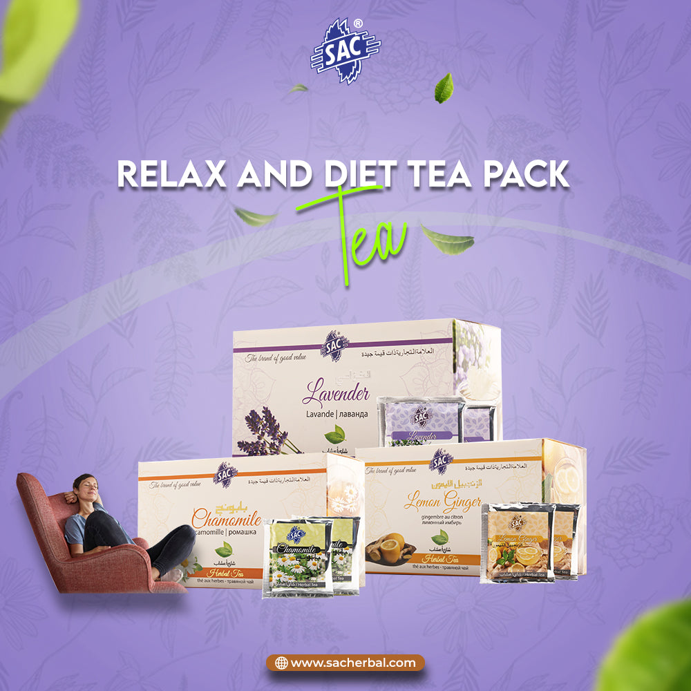 Relax and Diet Tea Pack  (Lemon ginger ,Chamomile ,Lavender )