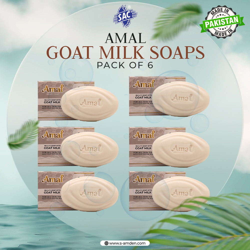 AMAL SOAP 80gm Goat Milk Bar For Daily Use (Pack of 6)