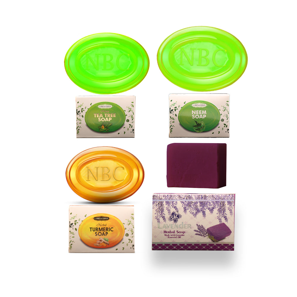 Herbal SOAP  (Pack of 4) Turmeric, Neem, Tea Tree, Lavender Soap