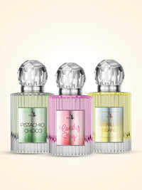 Peler Pack of 3 Gourmand Perfumes Vanilla Beans, Pistachio Choco and Candy Shop.