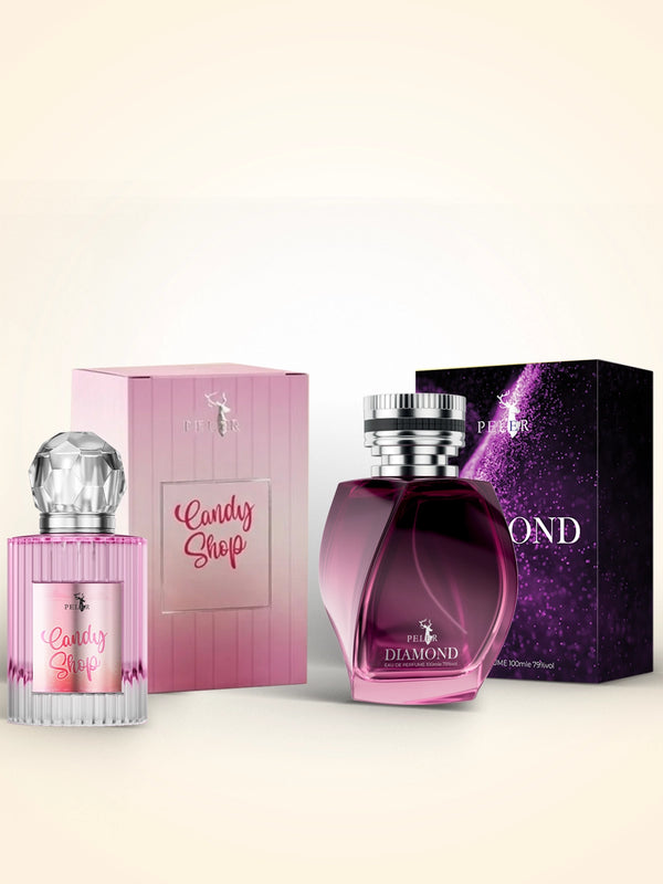 Candy Shop & Diamond Perfume Combo by Peler – Sweet & Luxurious Fragrance Duo