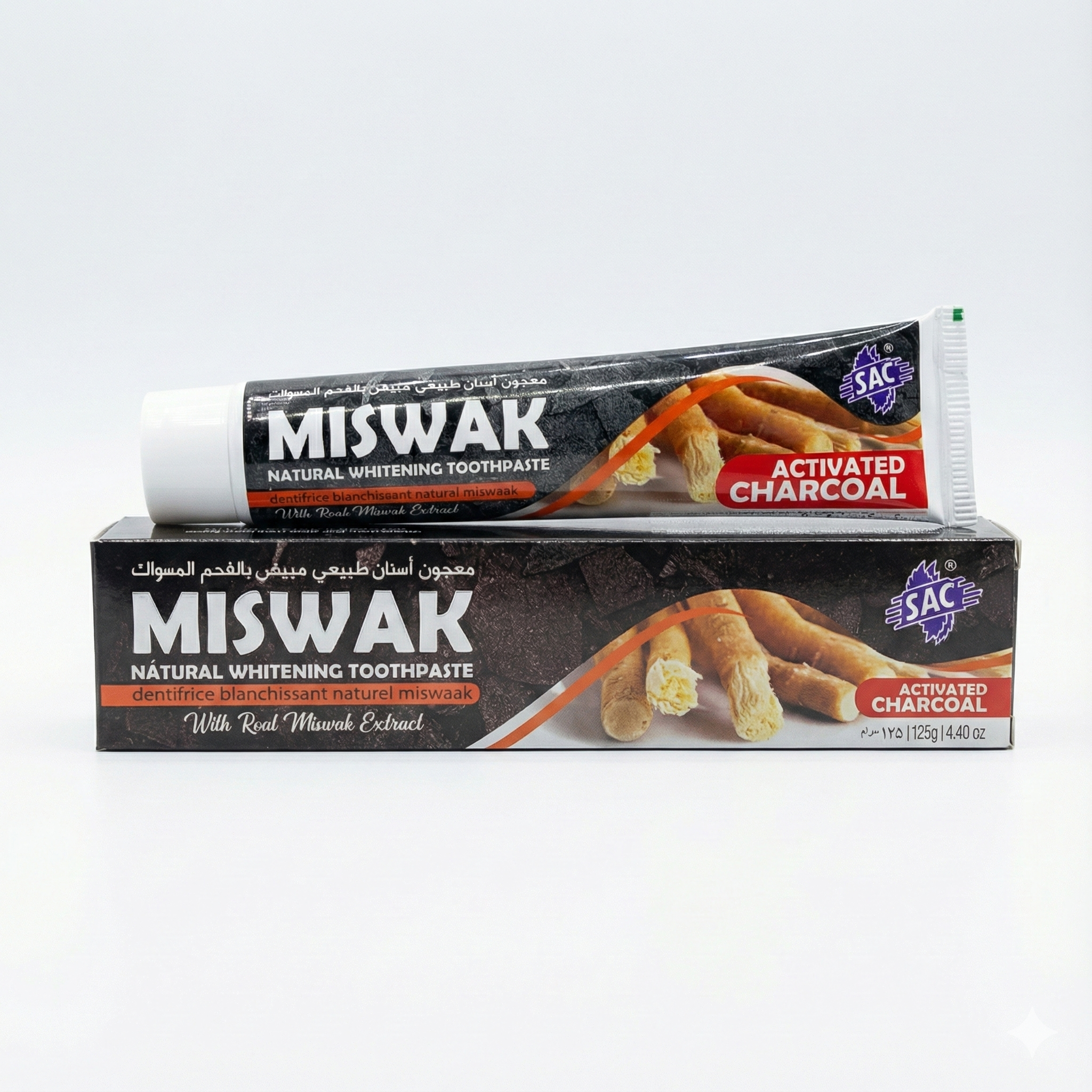 Miswak Natural Whitening Toothpaste with Activated Charcoal