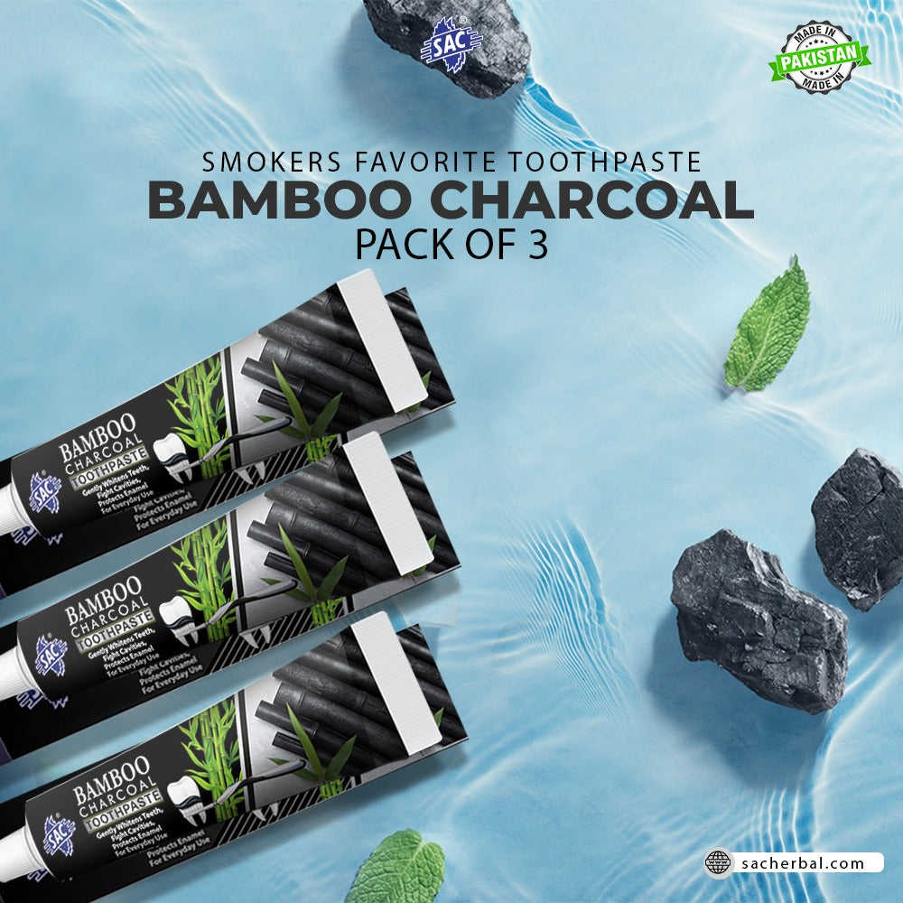 SAC Bamboo Charcoal Toothpaste (Pack of 3) - 125gm