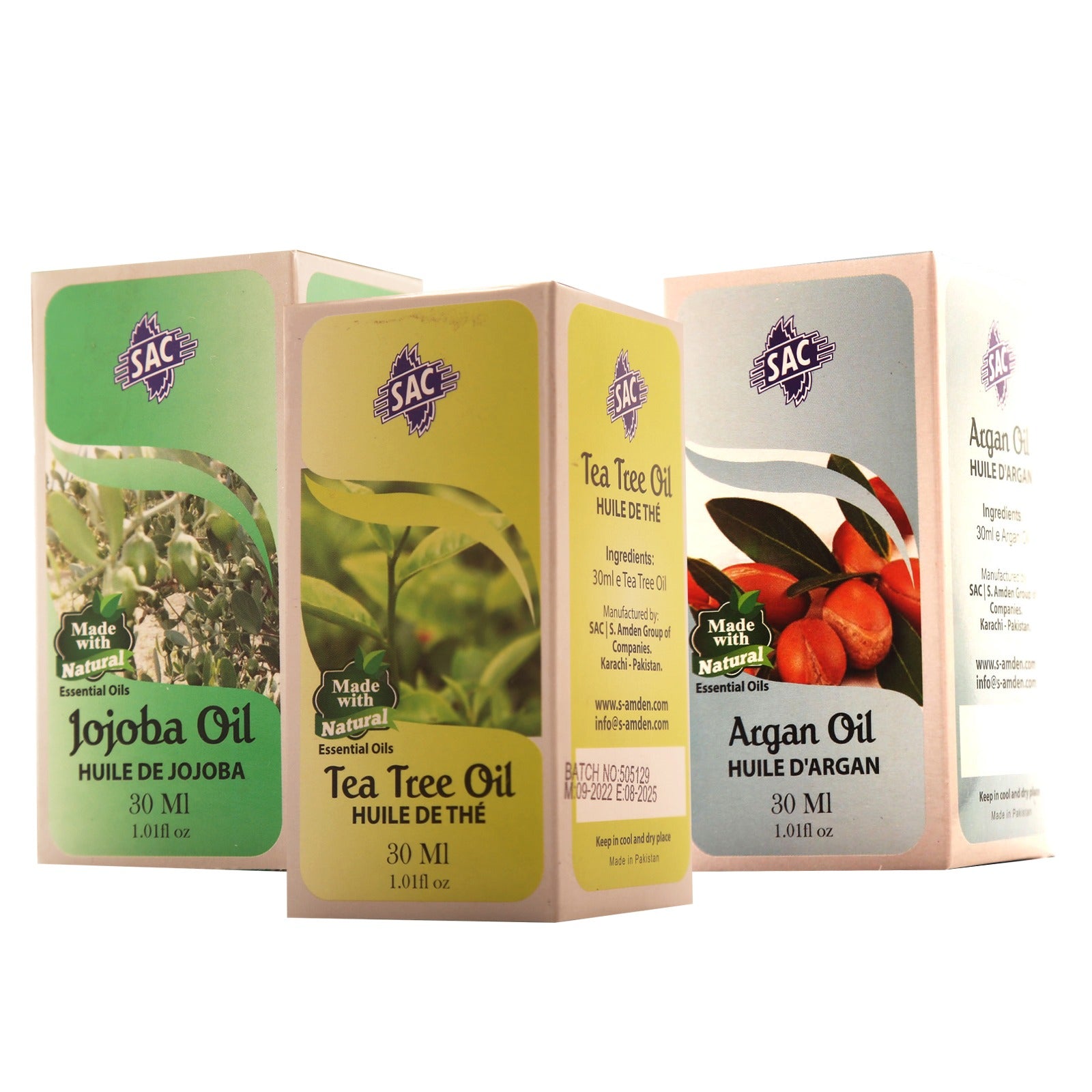 Pack of Summer Oils  Argan + Jojoba + Tea Tree (Pack of 3)