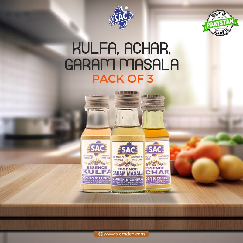 Kulfa, Garam Masala & Achar Flavor - 25ml (Pack of 3)