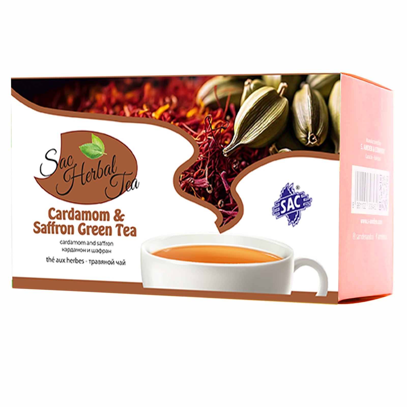 Cardamom & Saffron Green Tea (20 Sachets Per Pack)