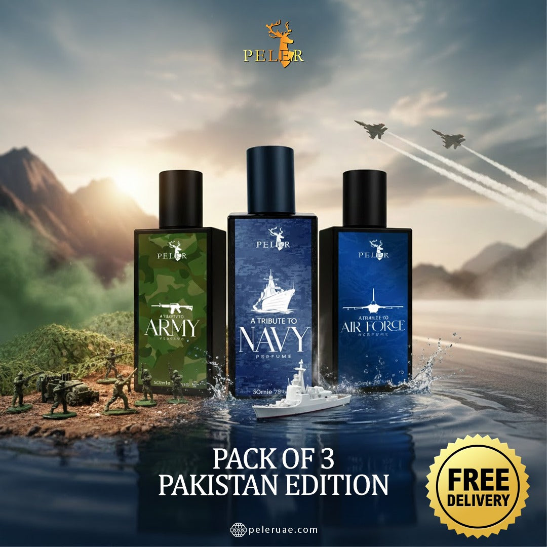 Peler Pakistan Edition Perfume Pack Army, Navy and Air Force.