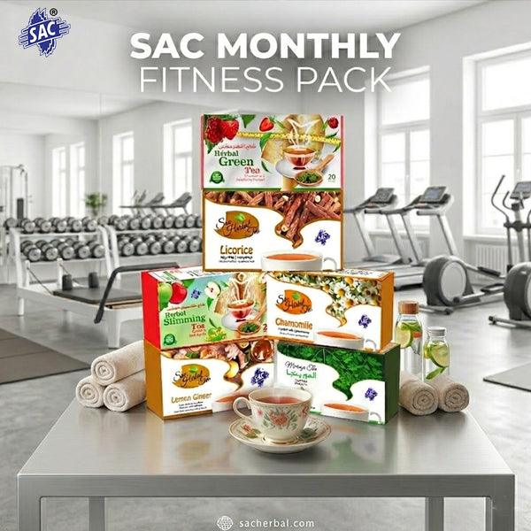 Sac Monthly Fitness Pack of 6 Herbal Slimming & Wellness Tea Collection