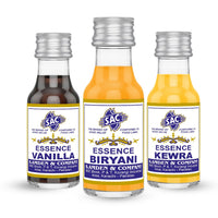 Vanilla, Biryani & Kewra Essence Flavor - 25ml (Pack of 3)