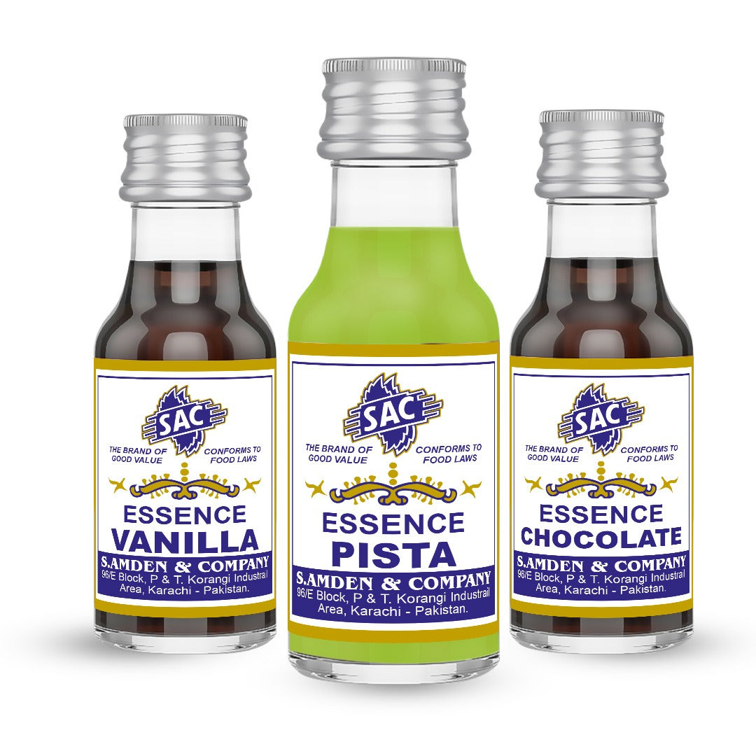 Vanilla, Pista & Chocolate Essence Flavor - 25ml (Pack of 3)