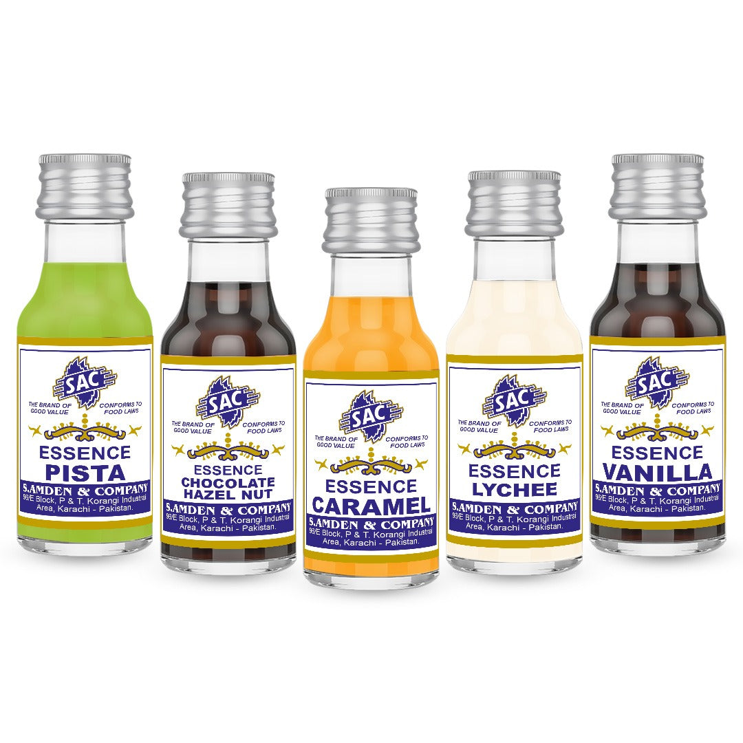 Pista, Chocolate Hazelnut,Carmel,Lychee & Vanilla- 25ml (Pack of 5)