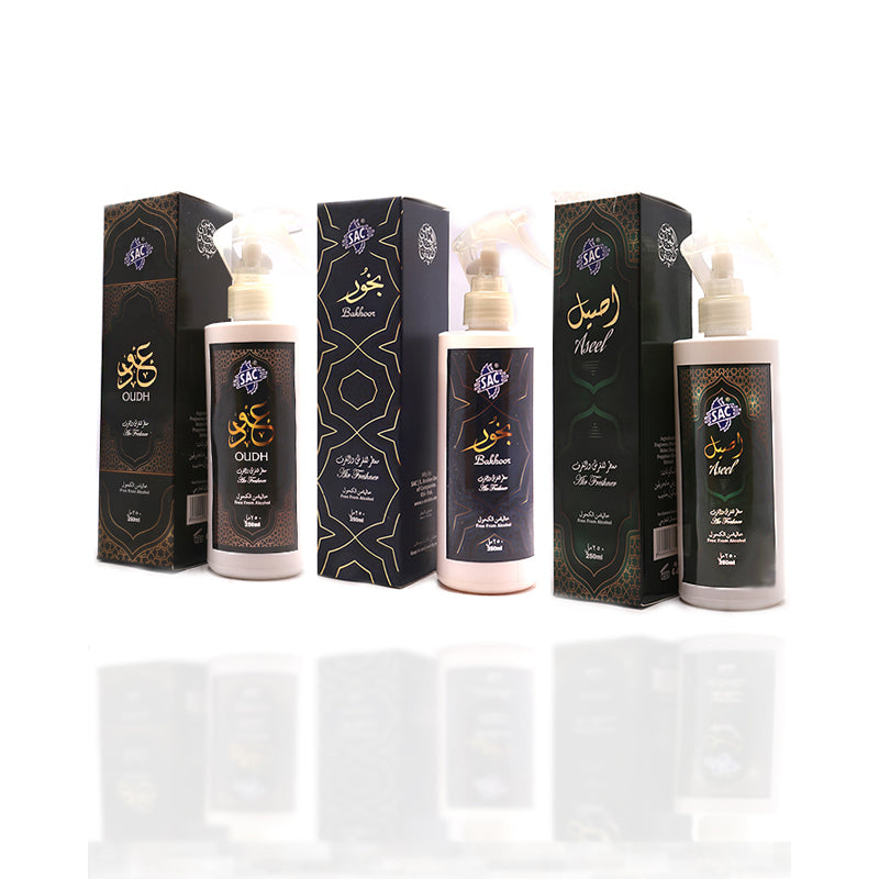 Air freshener - Pack of 3 (Aseel, Oudh, & Bakhoor)